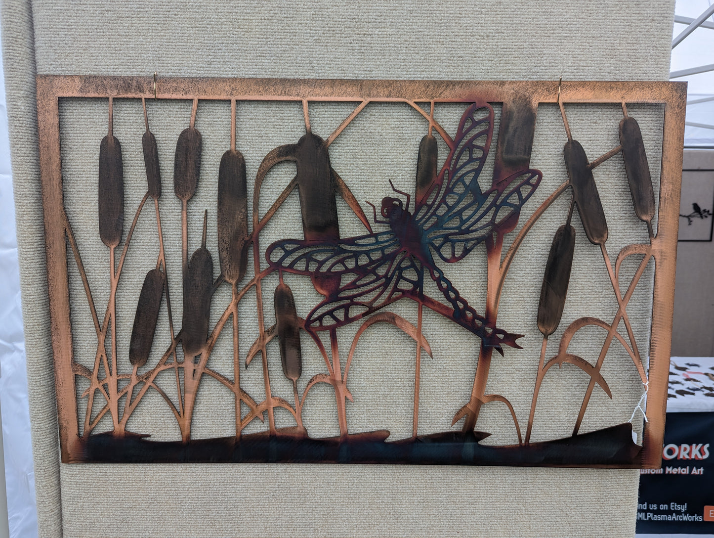 Dragonfly and Cattails Panel
