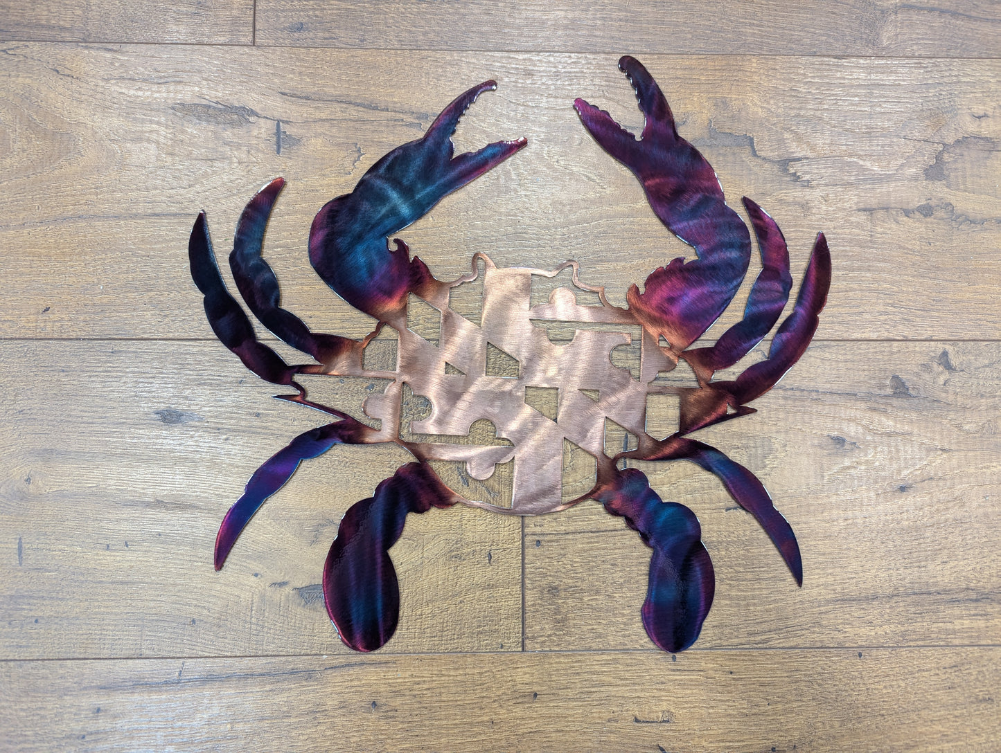 Maryland Flag Crab with Colorful Patinas Metal Art