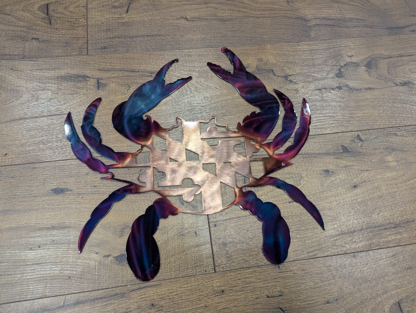 Maryland Flag Crab with Colorful Patinas Metal Art