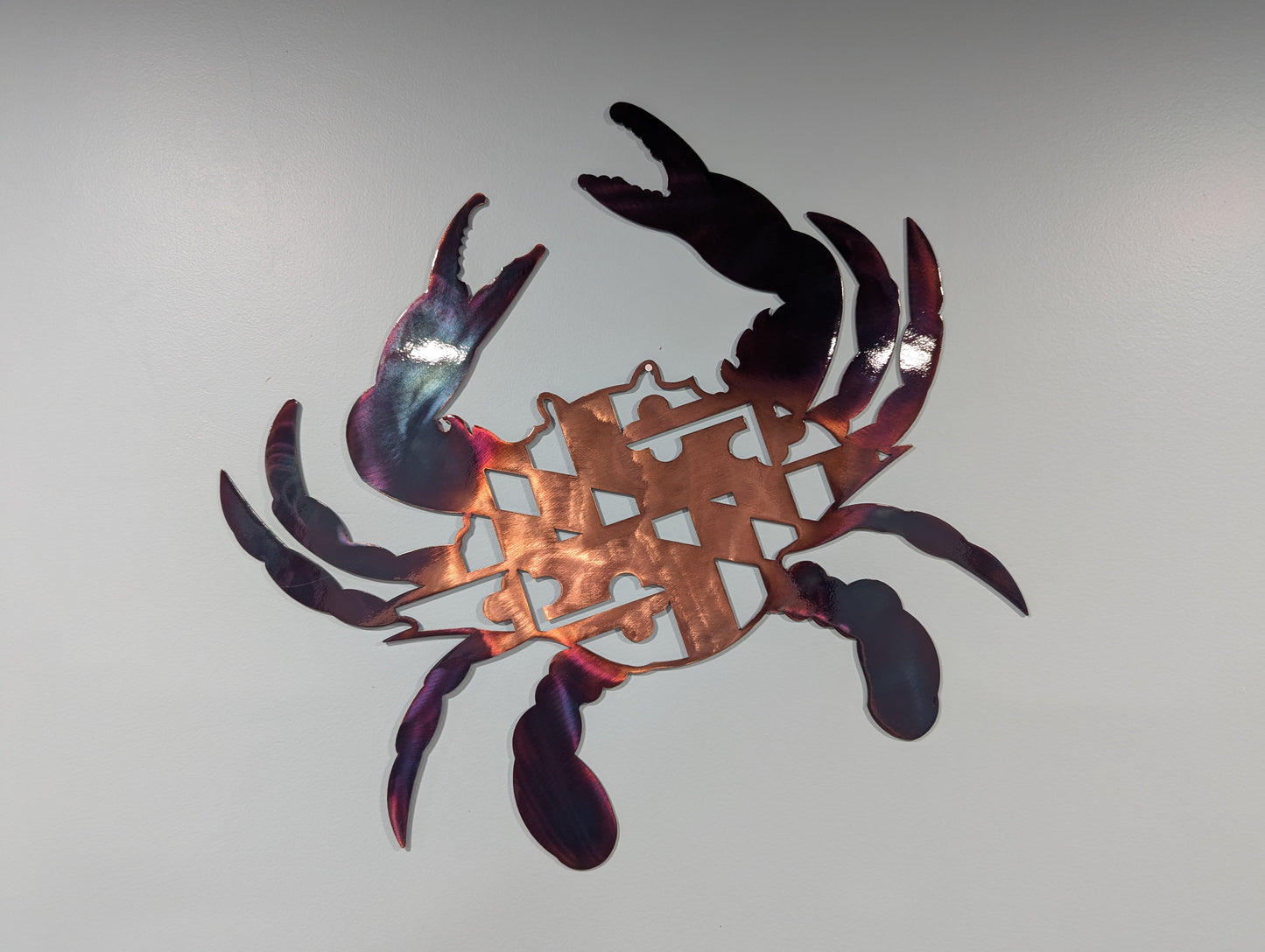 Maryland Flag Crab with Colorful Patinas Metal Art