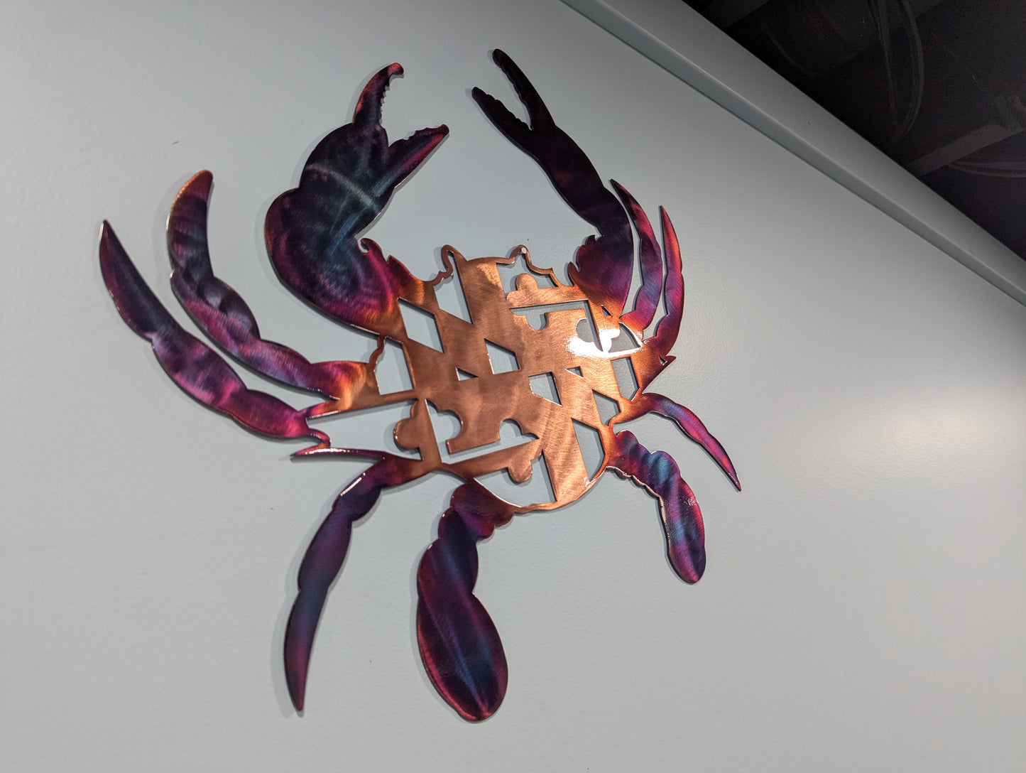 Maryland Flag Crab with Colorful Patinas Metal Art