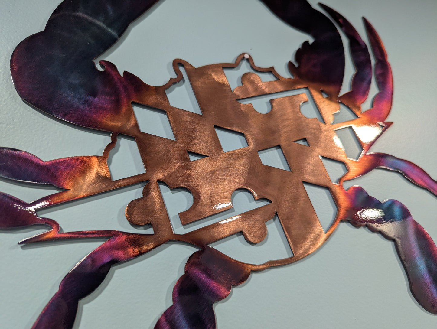 Maryland Flag Crab with Colorful Patinas Metal Art