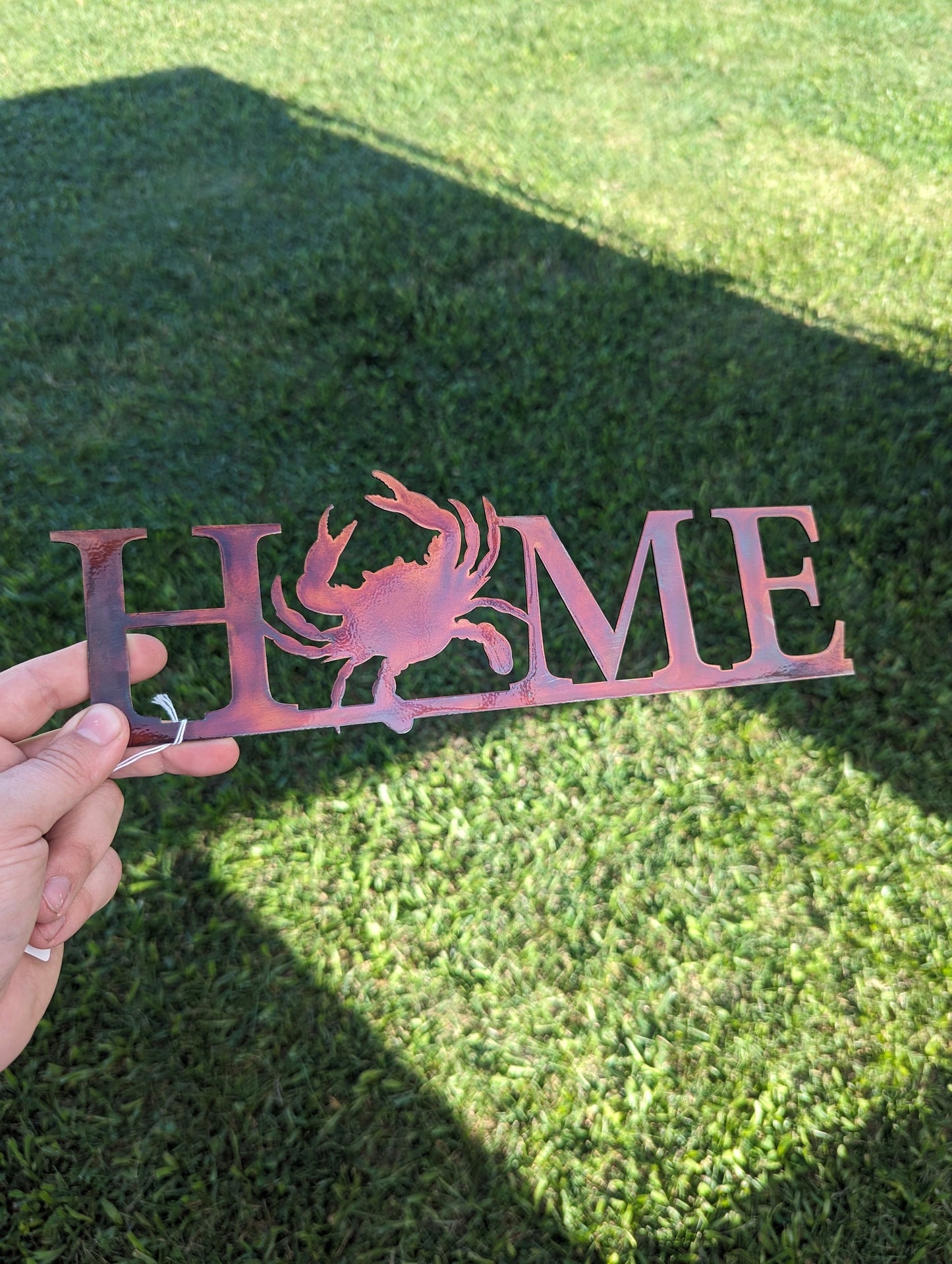 Colorful Crab Home Metal Art with Colorful Patina Finish Wall Hanging Decor for Entryway