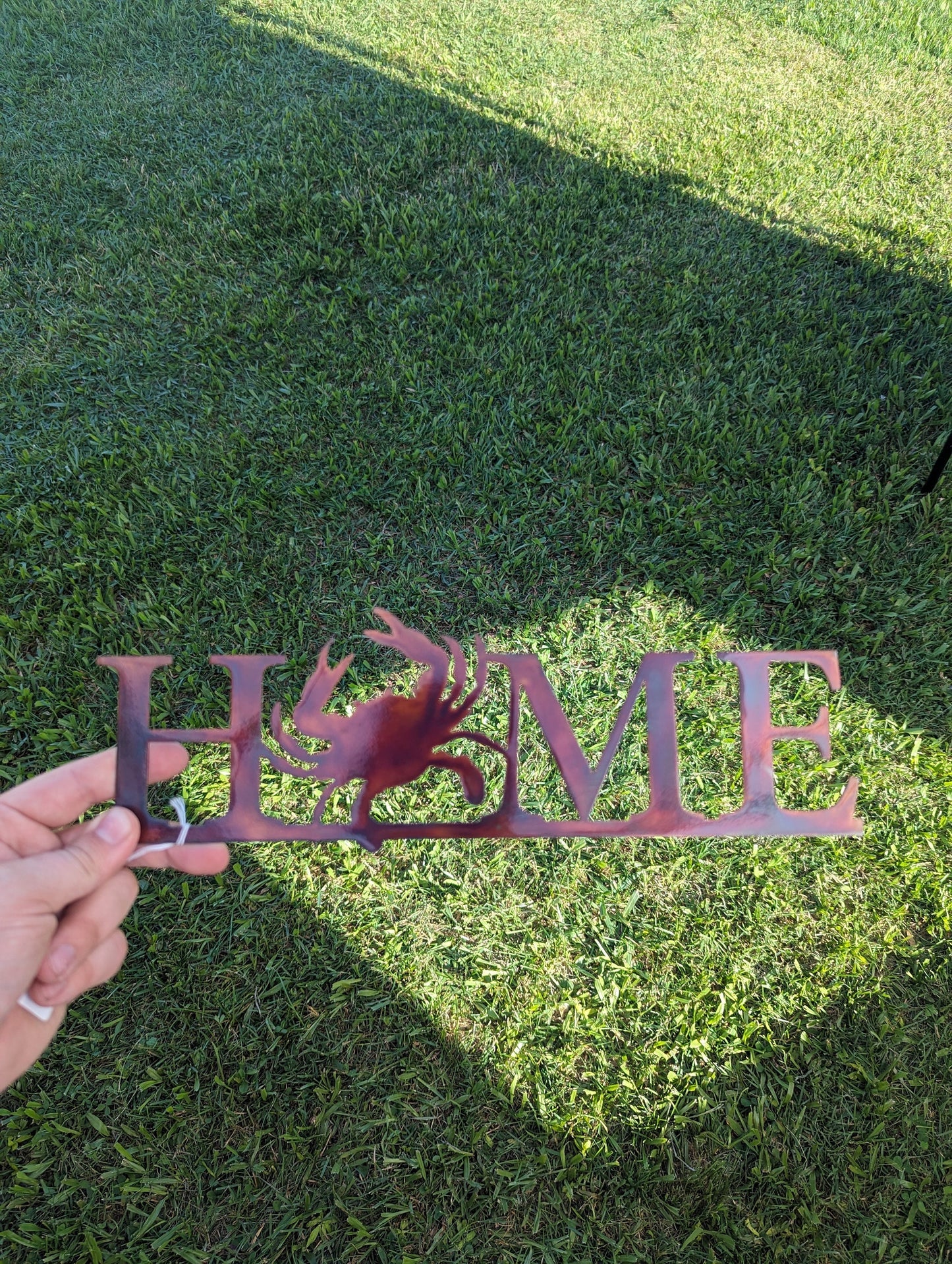 Colorful Crab Home Metal Art with Colorful Patina Finish Wall Hanging Decor for Entryway