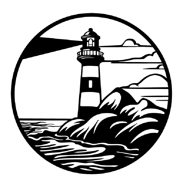 15" Lighthouse Scene with Colorful Patina Finish