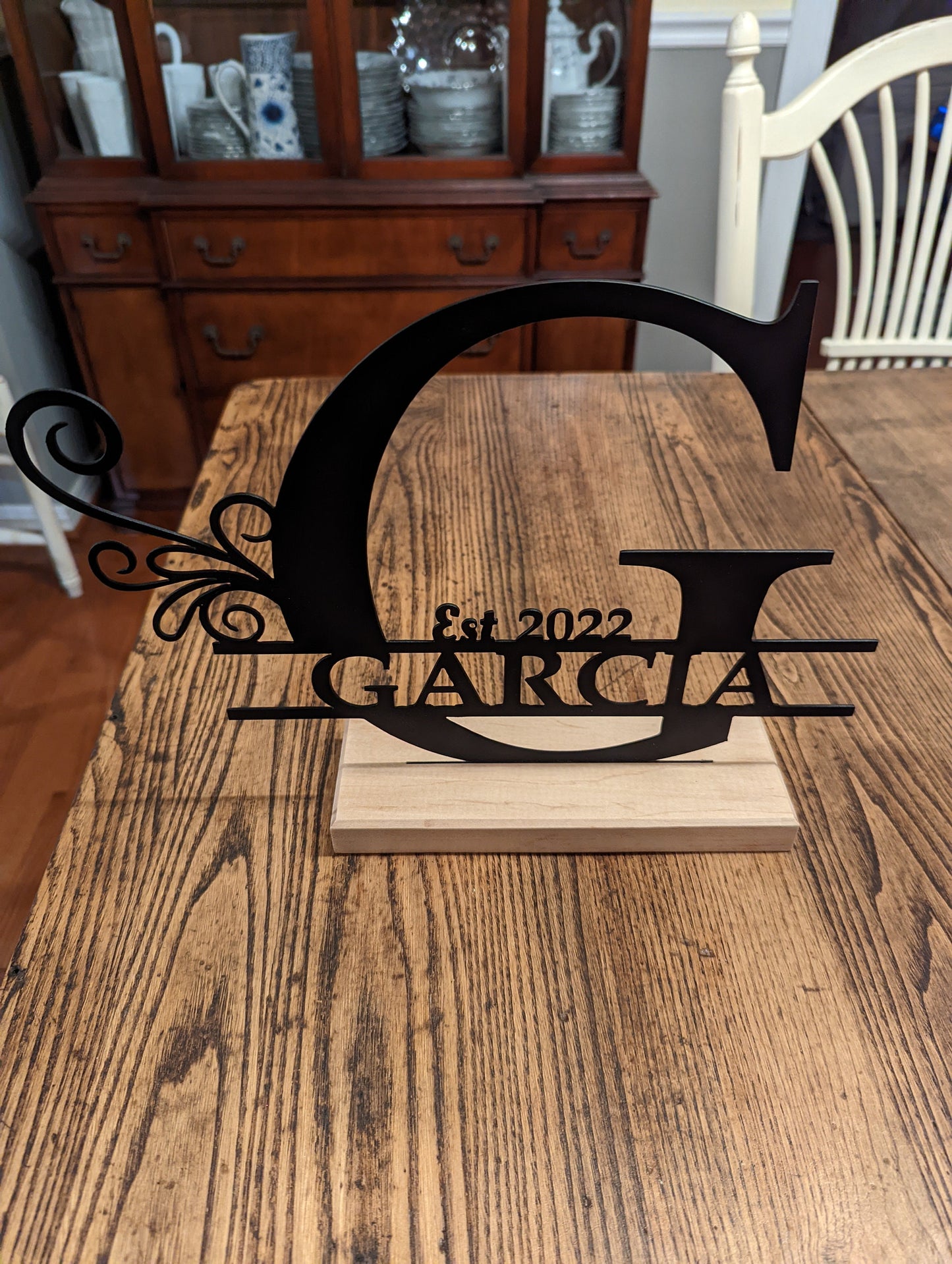 Custom Monogram Table Decoration