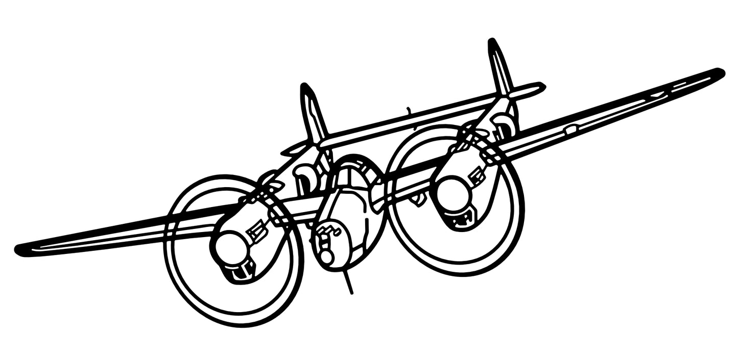 P-38 Lightning Aircraft Silhouette