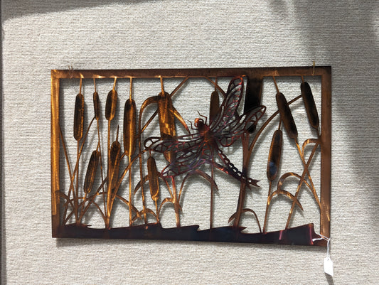 Dragonfly and Cattails Panel