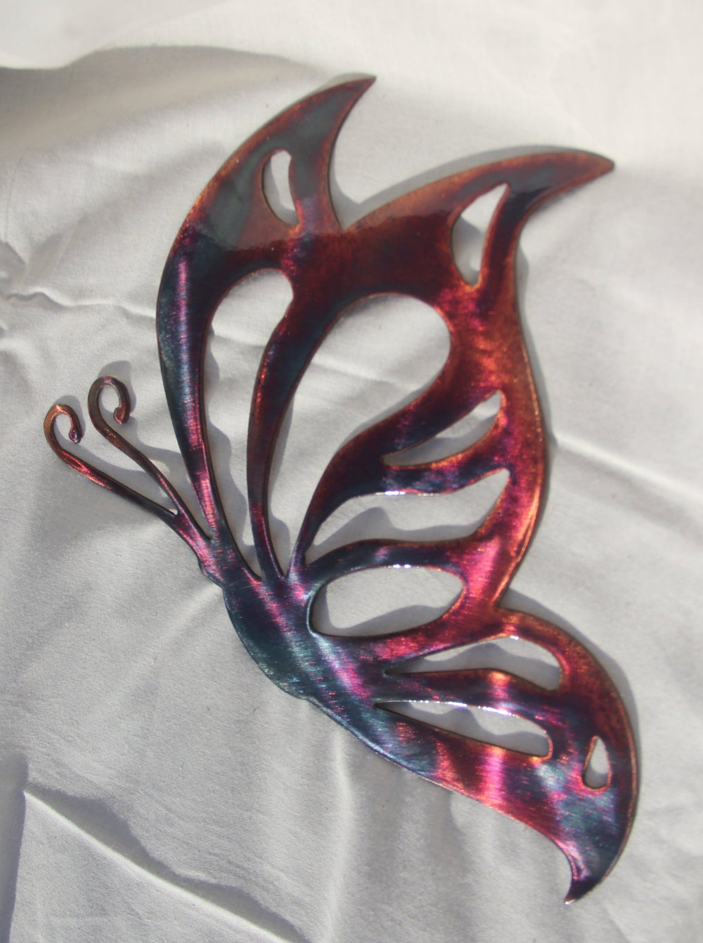 Butterfly Metal Art with Colorful Patina Finish